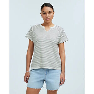 Madewell Split Neck Raglan Sleeve Striped Tshirt US Women's S New